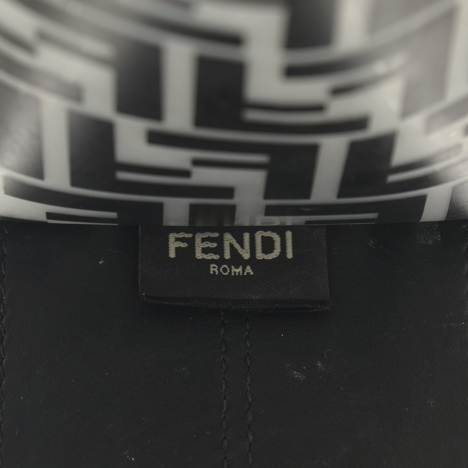 Fendi TPU FF Vitello Century Plexiglass Small Runaway Shopper Tote Black 7 of 12
