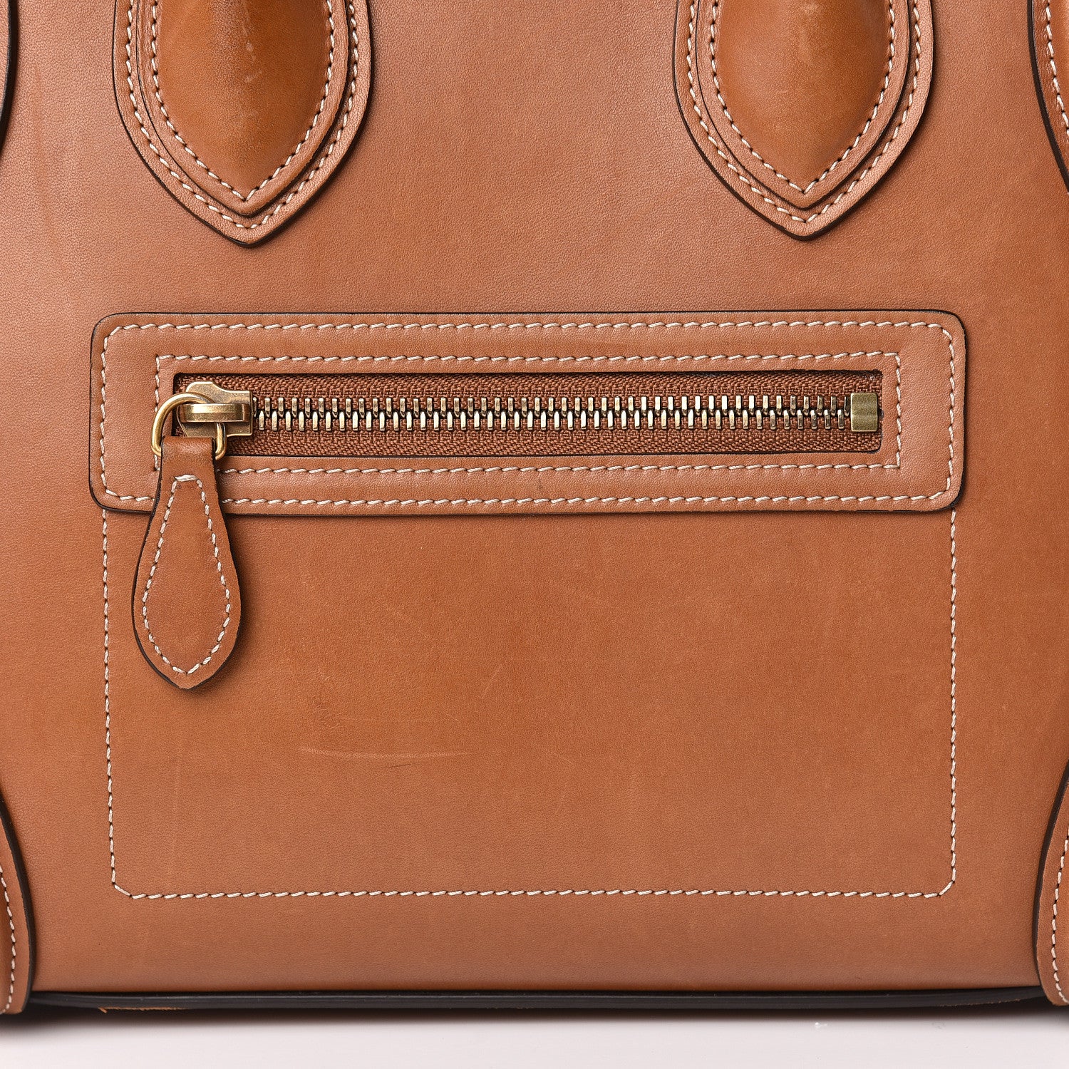 Celine Natural Calfskin Micro Luggage Tan 8 of 26