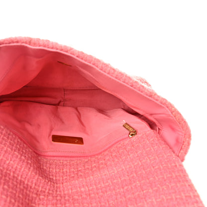 Chanel Metallic Tweed Quilted Large Chanel 19 Flap Pink 4 of 8
