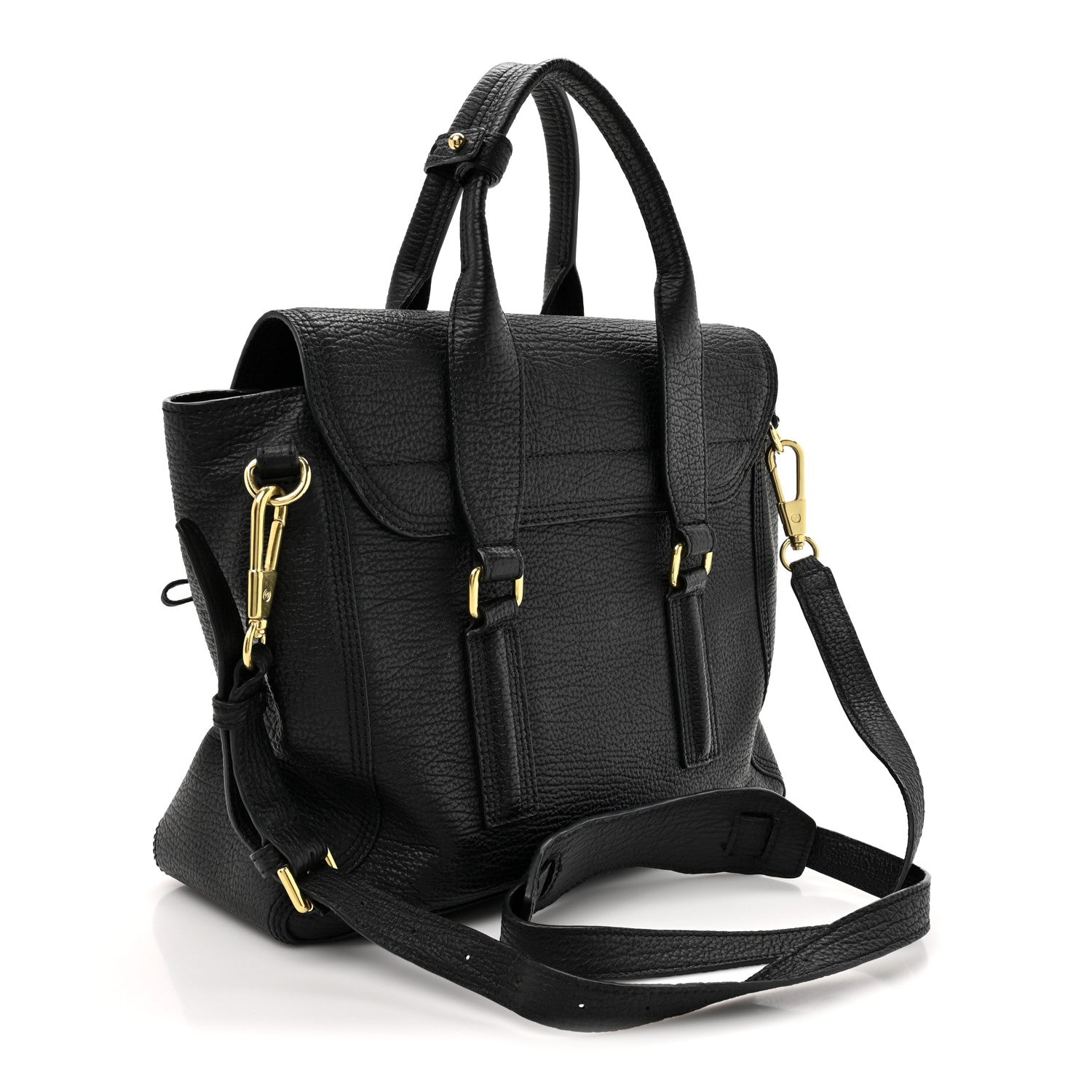 3.1 Phillip Lim Textured Calfskin Medium Pashli Satchel Black 3 of 10