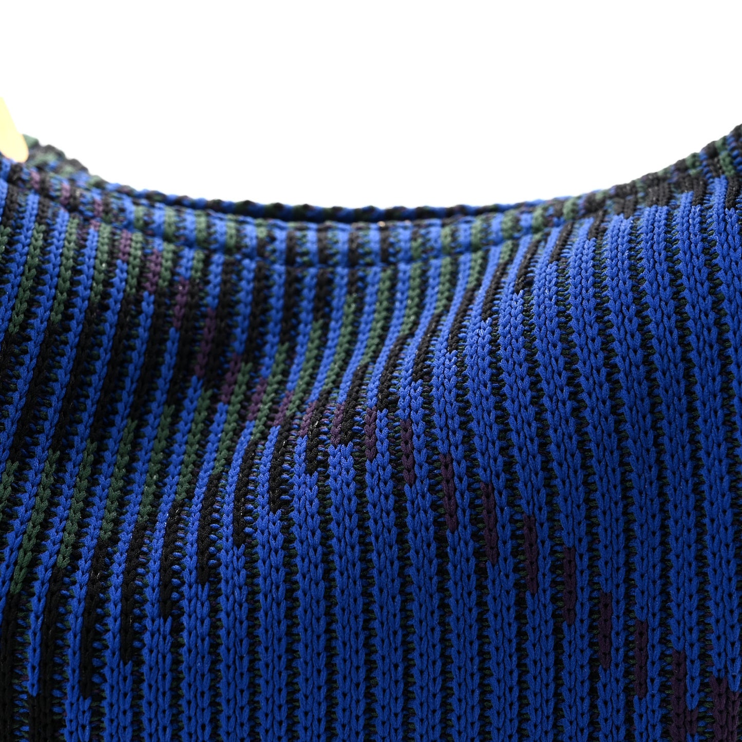 Canvas Knitted Check Mini Peg Duffle Bag Knight