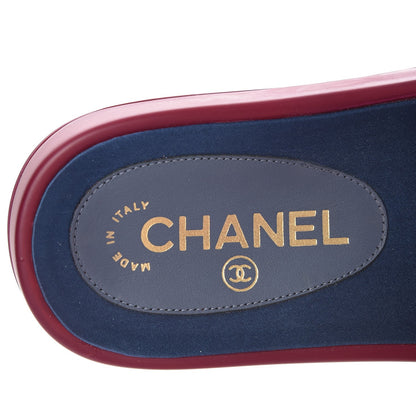 Chanel Satin Chain Flat Sandals 35 Dark Fuchsia 7 of 8