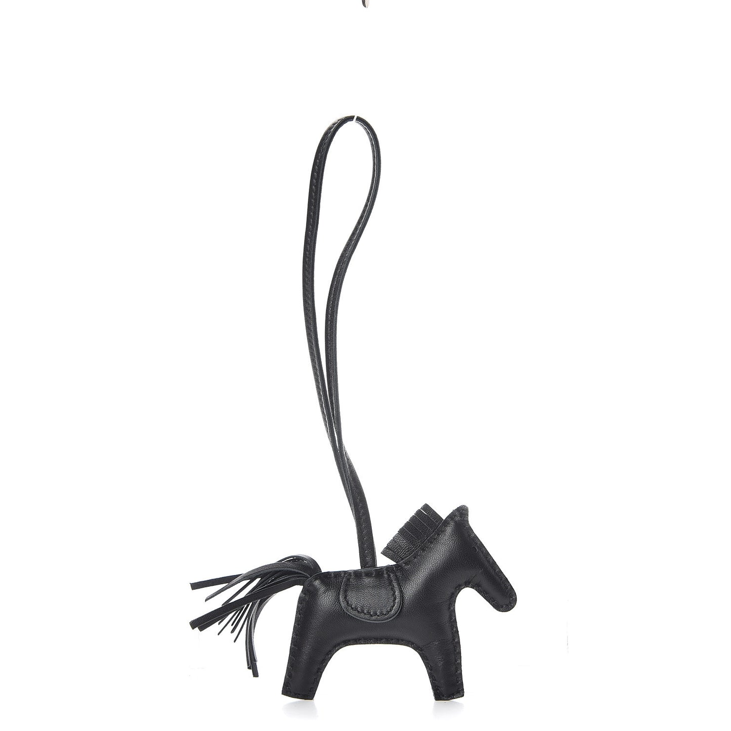 Milo Lambskin Grigri Rodeo Horse Bag Charm PM So Black