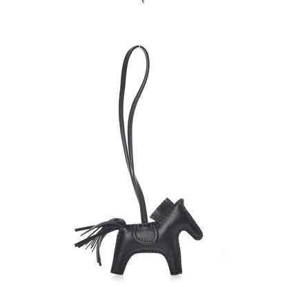 Hermes Milo Lambskin Grigri Rodeo Horse Bag Charm PM So Black 1 of 5