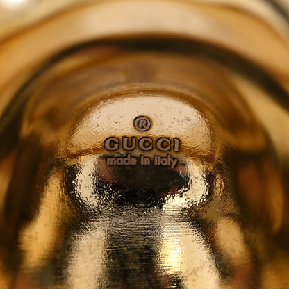 Gucci Metal Crystal Lion Head Ring 53 6.25 Gold 4 of 6