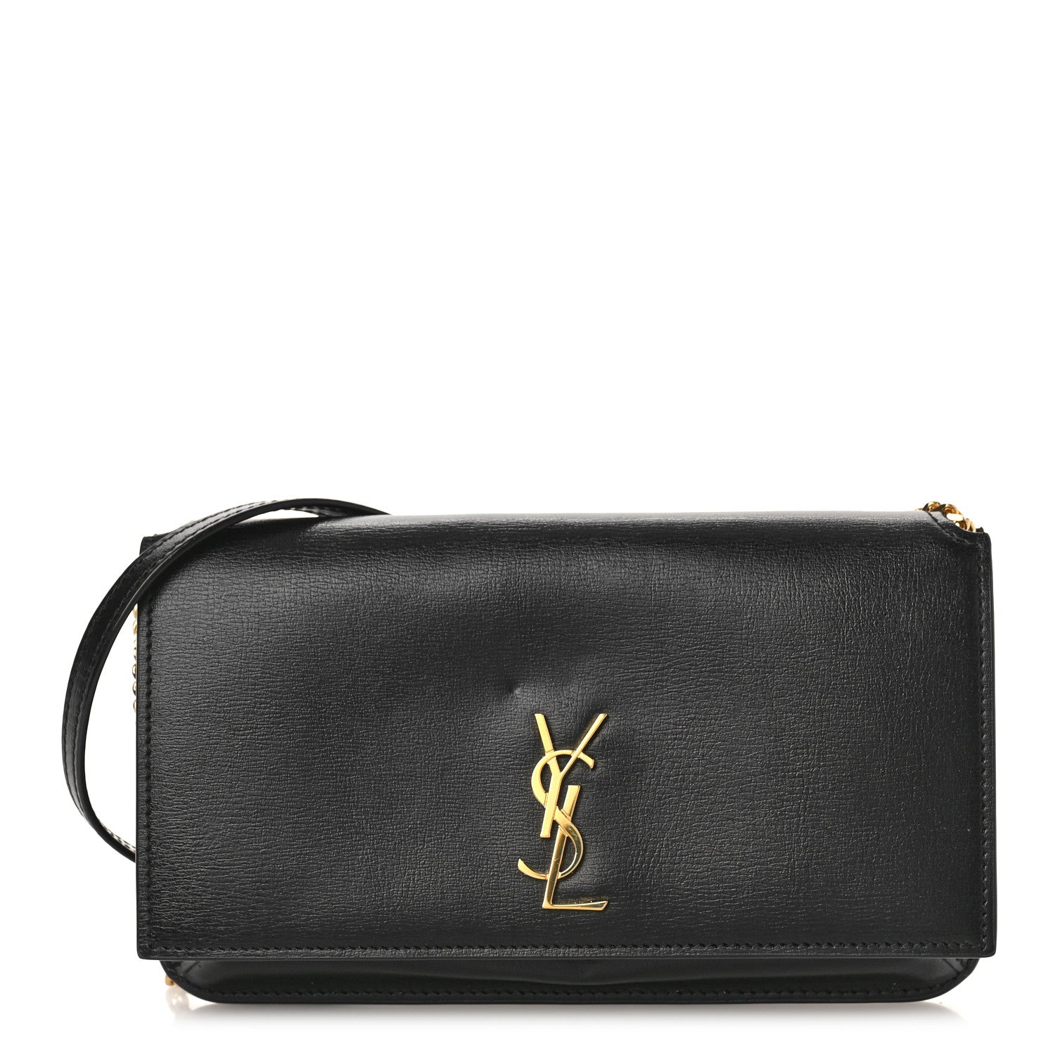 Saint Laurent Smooth Calfskin Monogram Phone Holder Crossbody Black 1 of 8