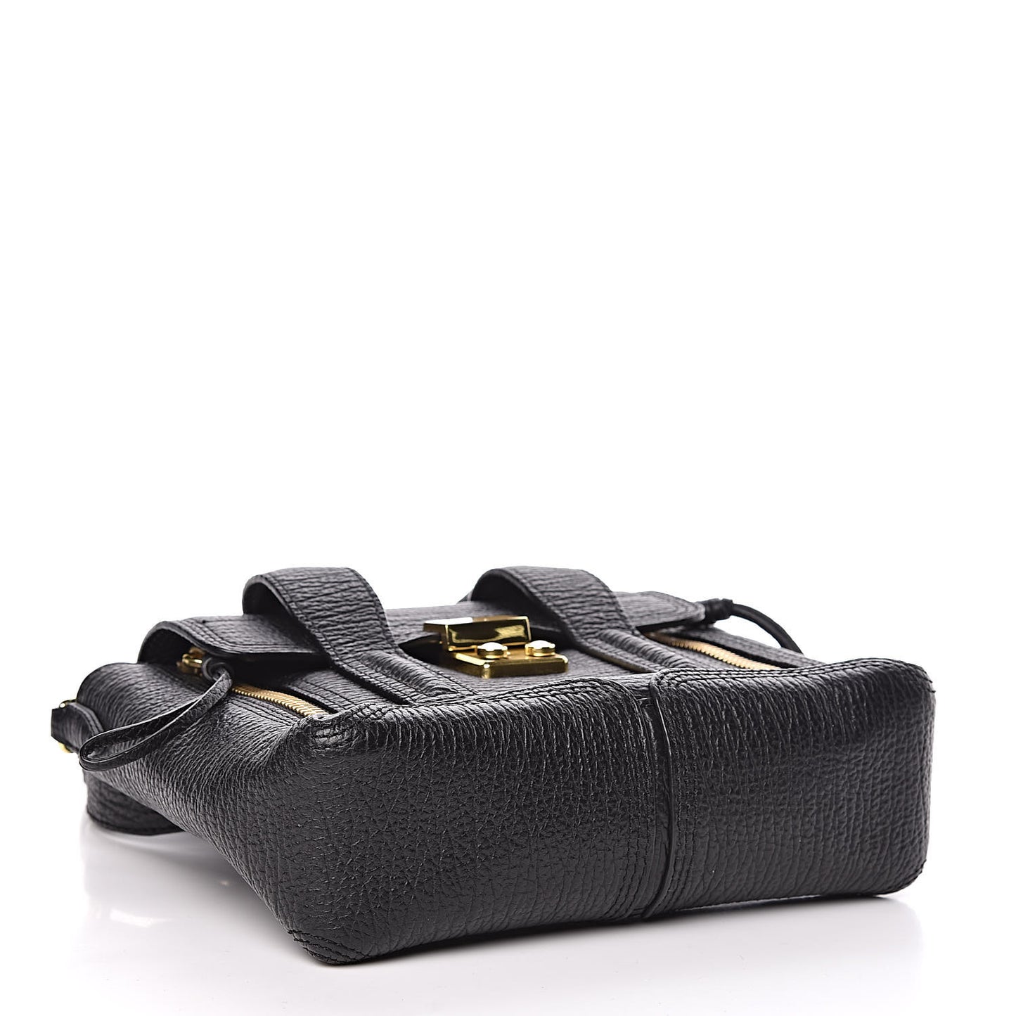 3.1 Textured Calfskin Mini Pashli Satchel Black