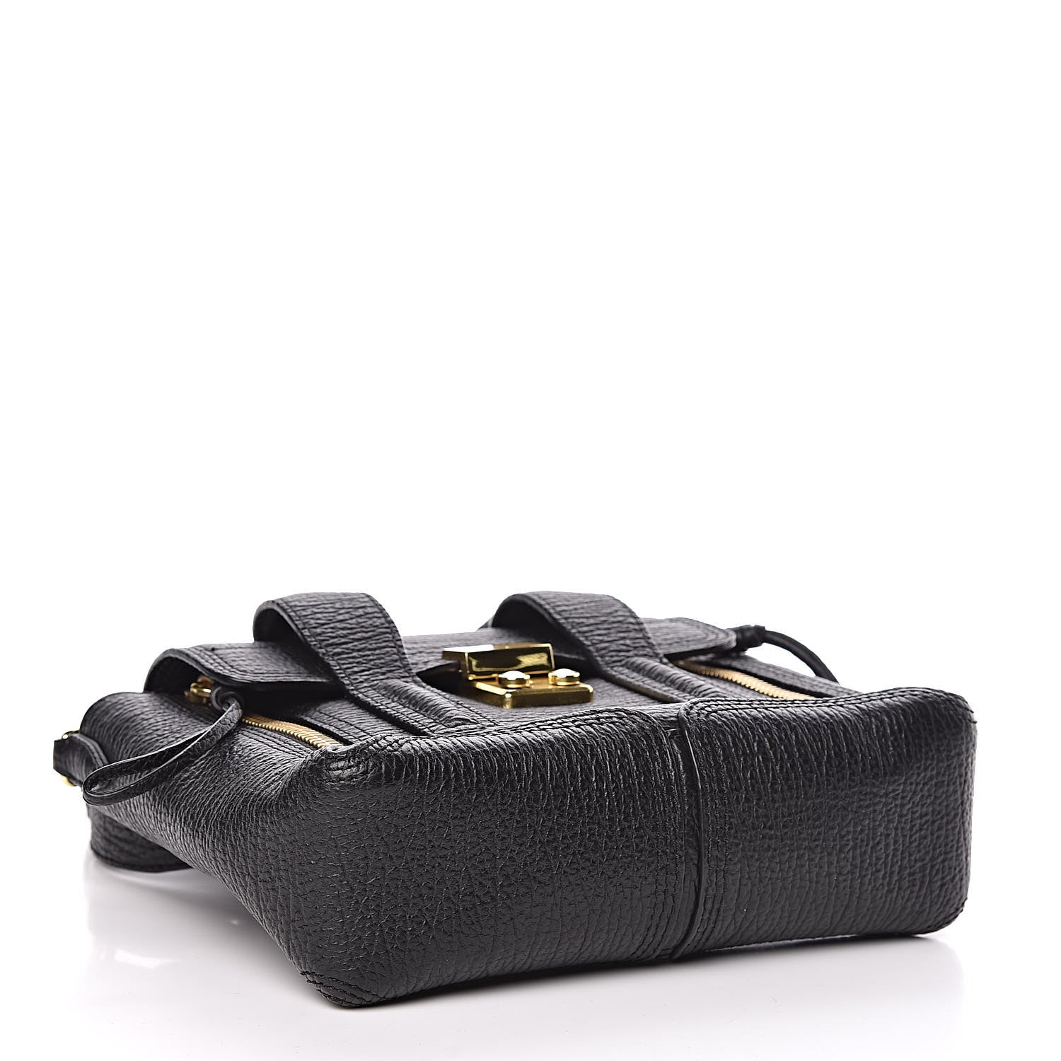 3.1 Phillip Lim 3.1 Textured Calfskin Mini Pashli Satchel Black 4 of 9