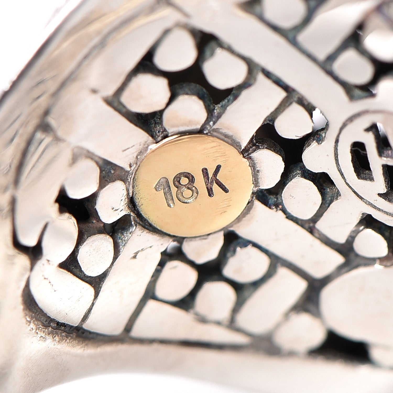 John Hardy Sterling Silver 18K Yellow Gold Jaisalmer Dot Square Ring 54 7 5 of 7