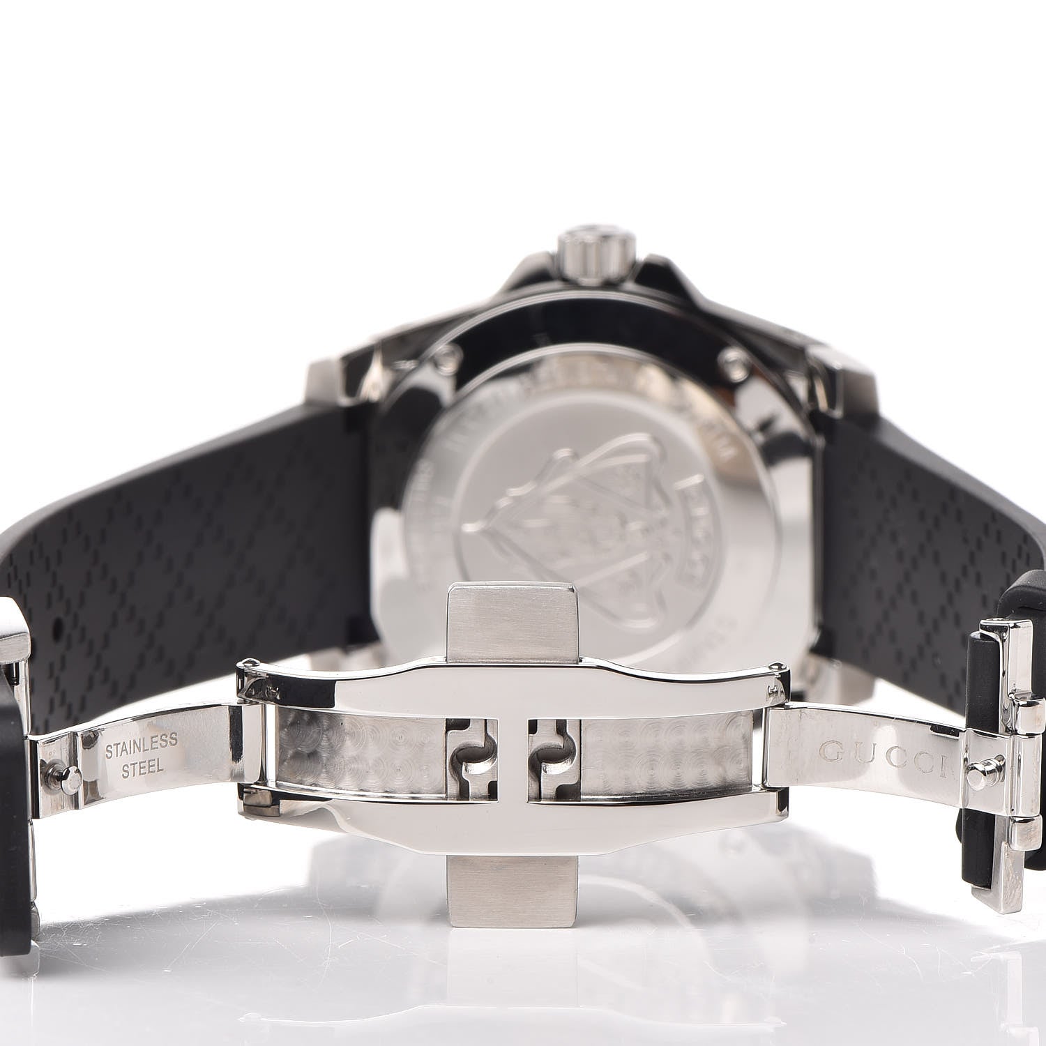 Gucci Stainless Steel Rubber 40mm Dive Quartz Watch Black 6 of 7