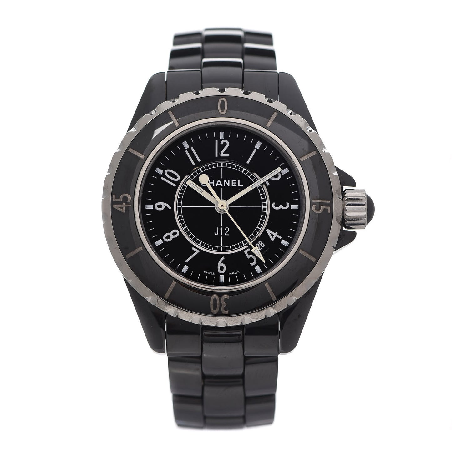 Stainless Steel Ceramic 33mm J12 Quartz Watch Black