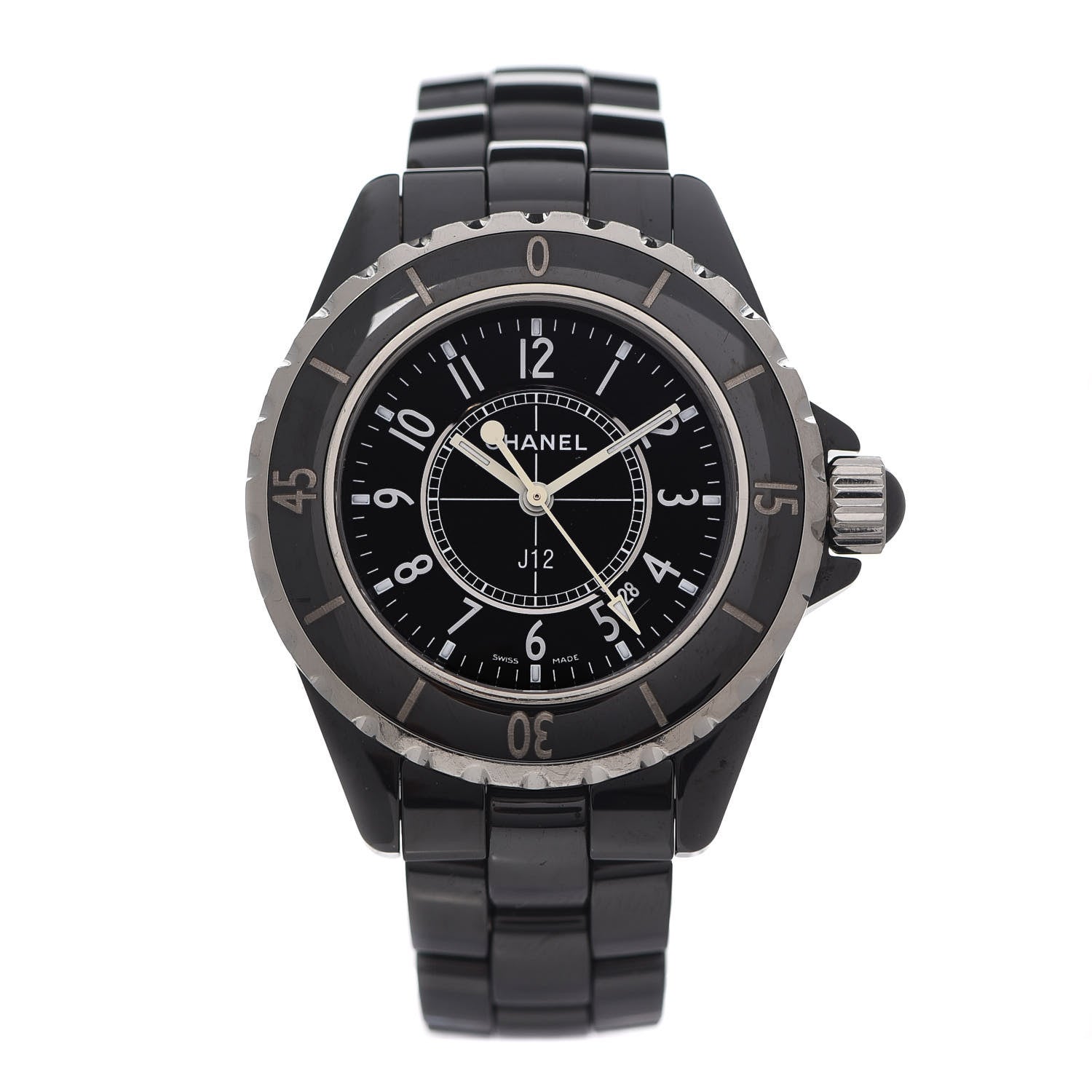 Chanel Stainless Steel Ceramic 33mm J12 Quartz Watch Black 1 of 5