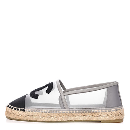 Chanel Mesh Grosgrain CC Espadrilles 37 Grey 1 of 10