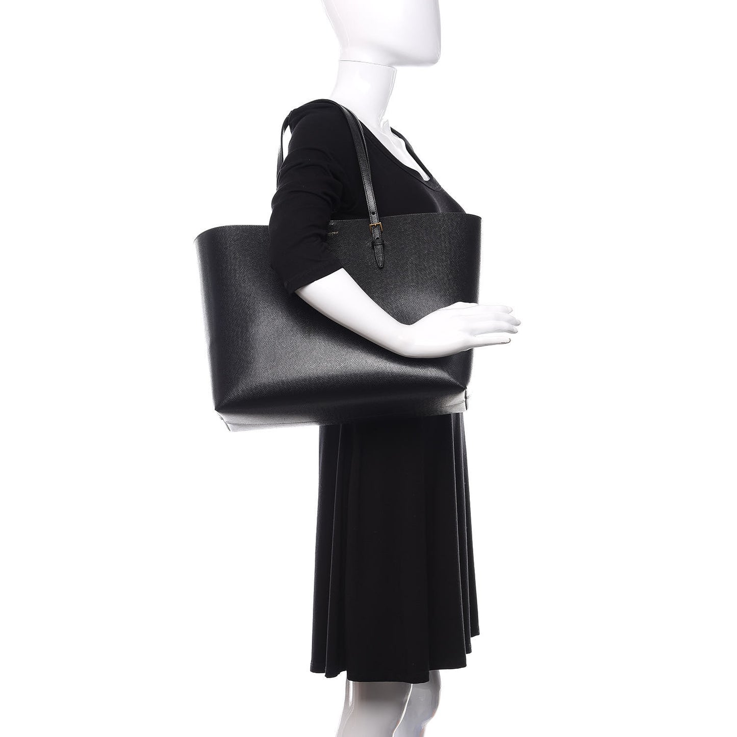 Calfskin Large Shopping Tote Black