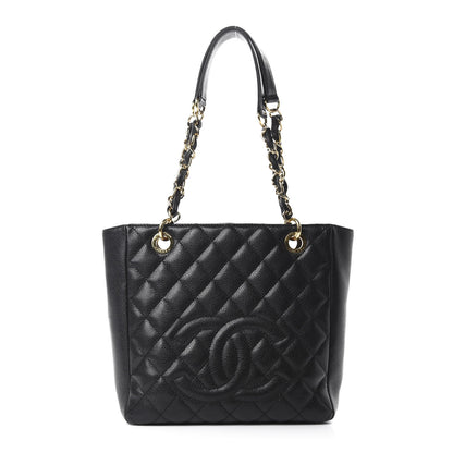Chanel Caviar Quilted Petit Shopping Tote PST Black 1 of 10