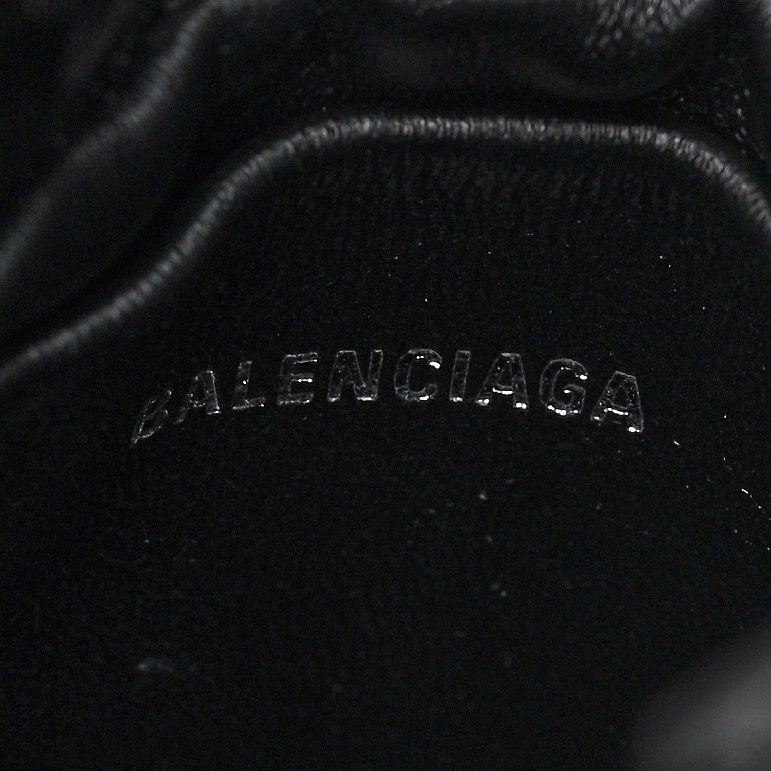 Balenciaga Shiny Calfskin Logo Crocodile Embossed XS Everyday Bucket Bag Black 7 of 15