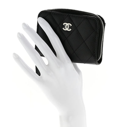 Chanel Caviar Quilted Zip Coin Purse Black 2 of 8