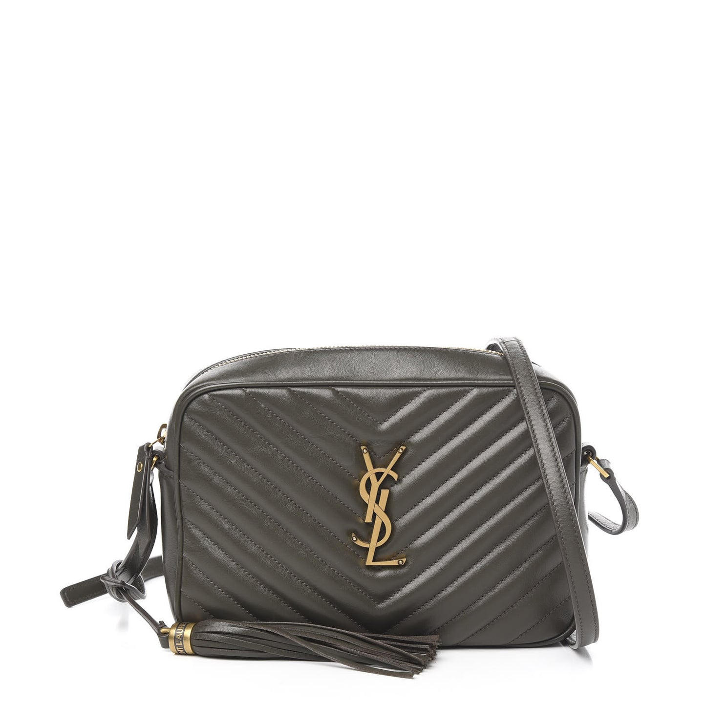 Calfskin Matelasse Monogram Lou Camera Bag Military Olive