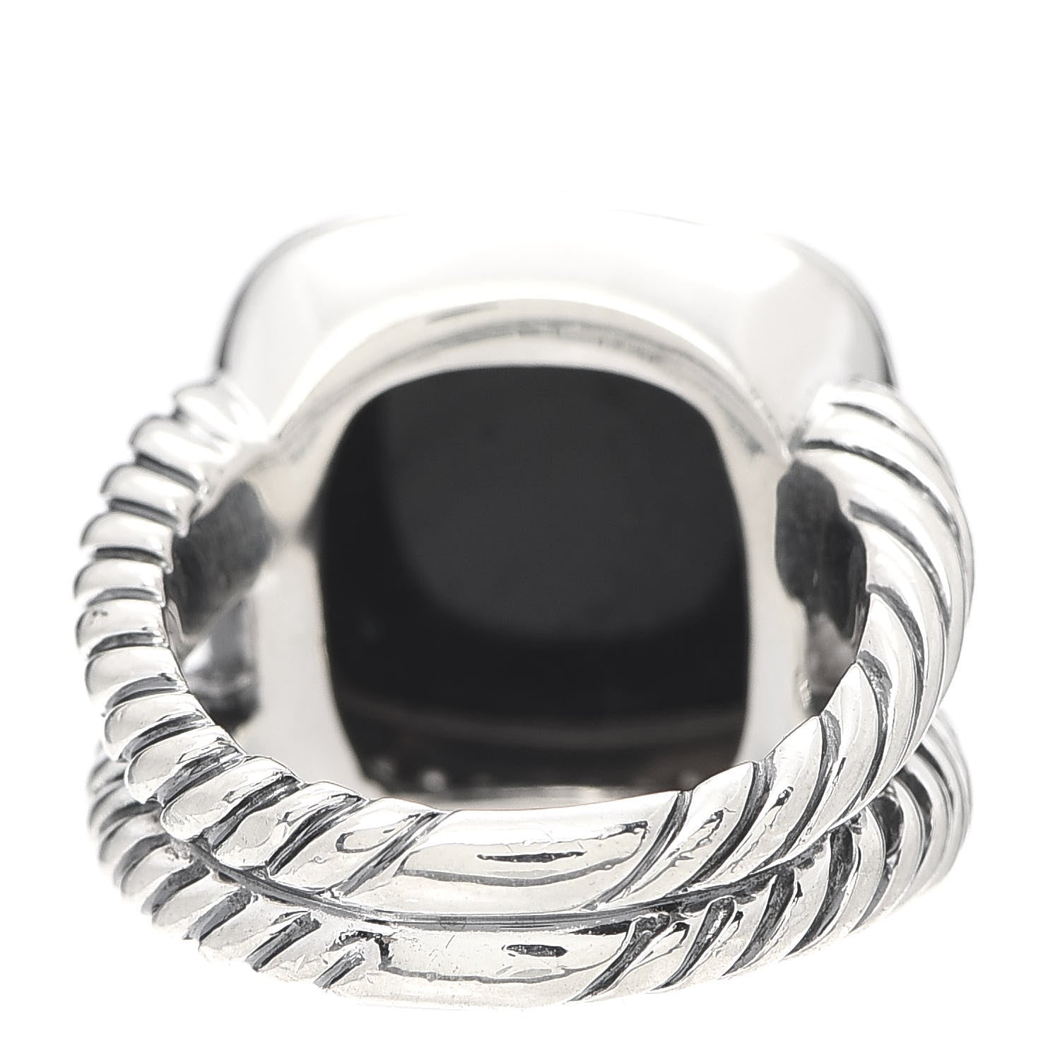 David Yurman Sterling Silver Diamond Black Onyx 14mm Albion Ring 54 7 4 of 5