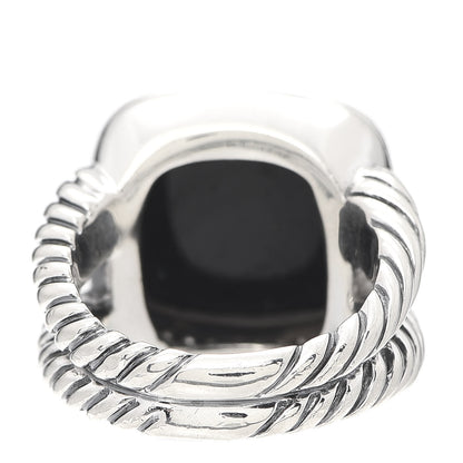 David Yurman Sterling Silver Diamond Black Onyx 14mm Albion Ring 54 7 4 of 5