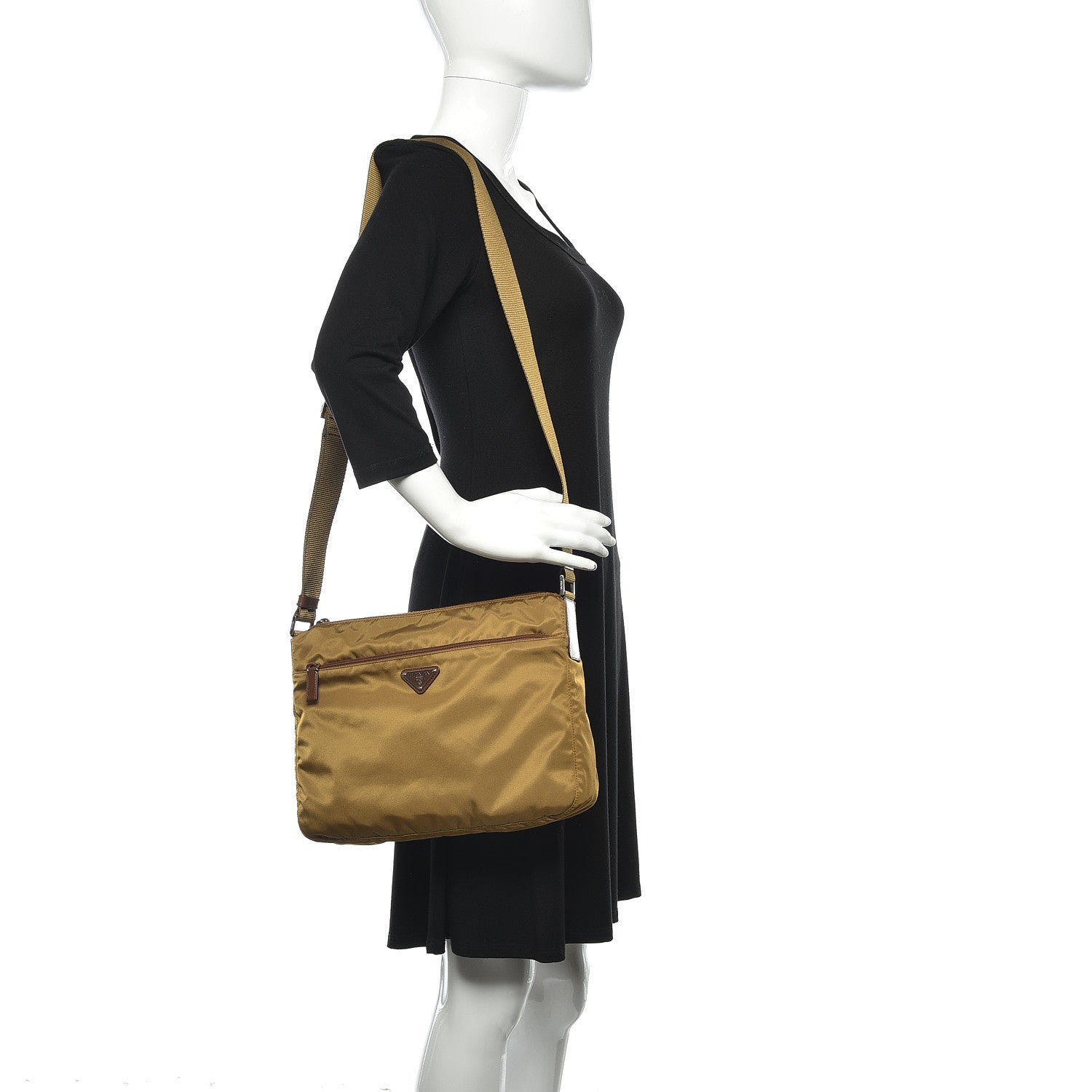 Prada Nylon Vela Sport Flat Messenger Bag Tabacco 2 of 9