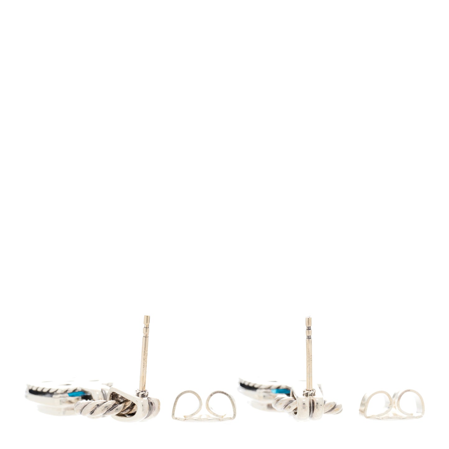 Sterling Silver Blue Topaz 7mm Renaissance Drop Earrings