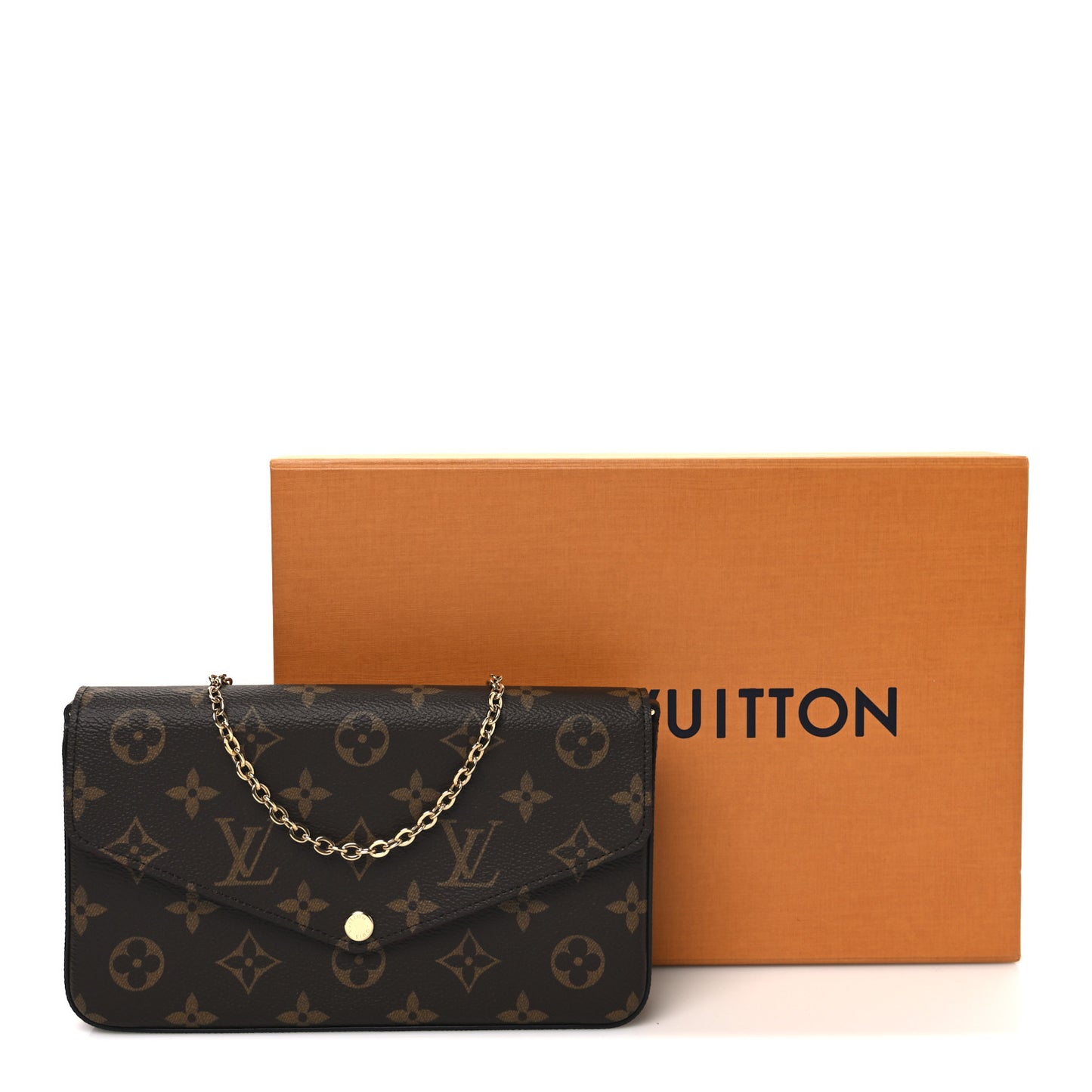 Monogram Pochette Felicie Chain Wallet Fuchsia