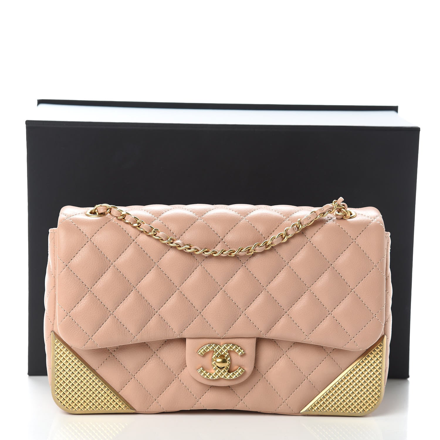 Chanel Calfskin Quilted Rock The Corner Flap Beige 11 of 11