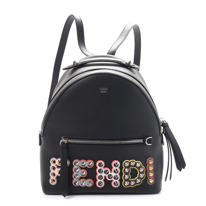Fendi Vitello Century Fun Fair Metal Studded Mini Backpack Black Multicolor 1 of 8