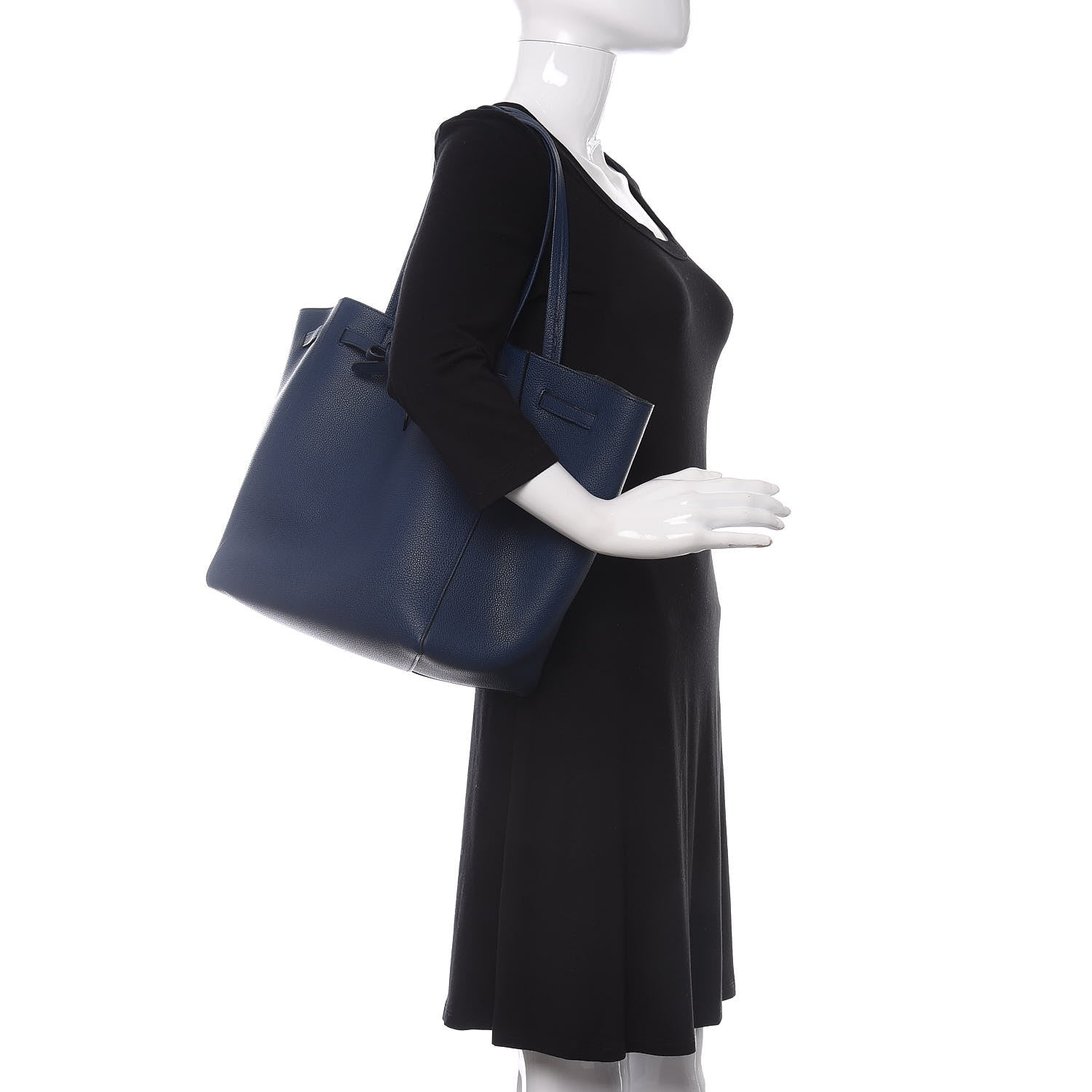 Celine Soft Grained Calfskin Small Belt Cabas Phantom Indigo 2 of 10