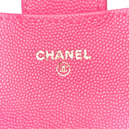 Chanel Caviar Quilted Flap Card Holder Wallet Dark Pink 6 of 12