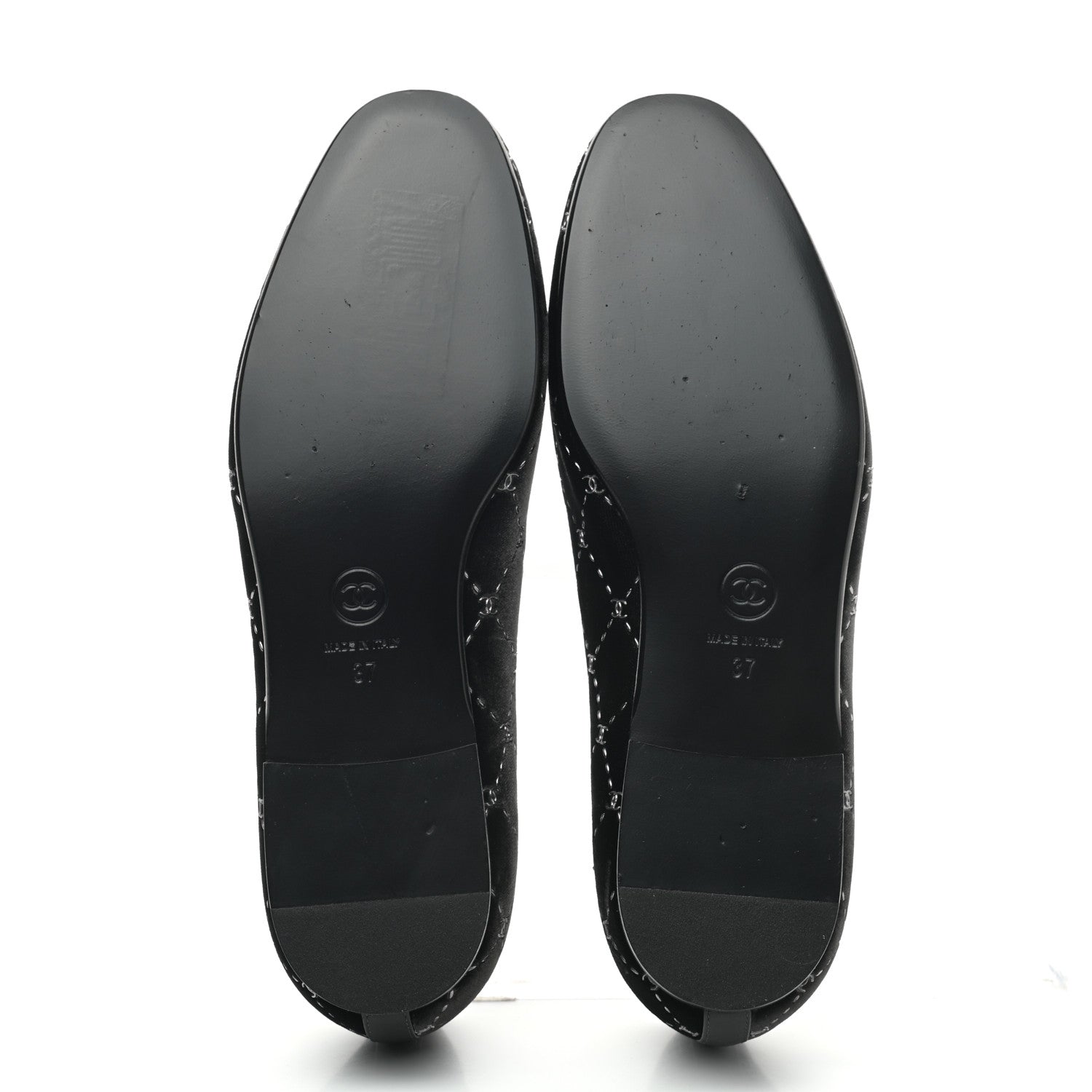 Chanel Velvet Moccasin Loafers 37 Black 5 of 7