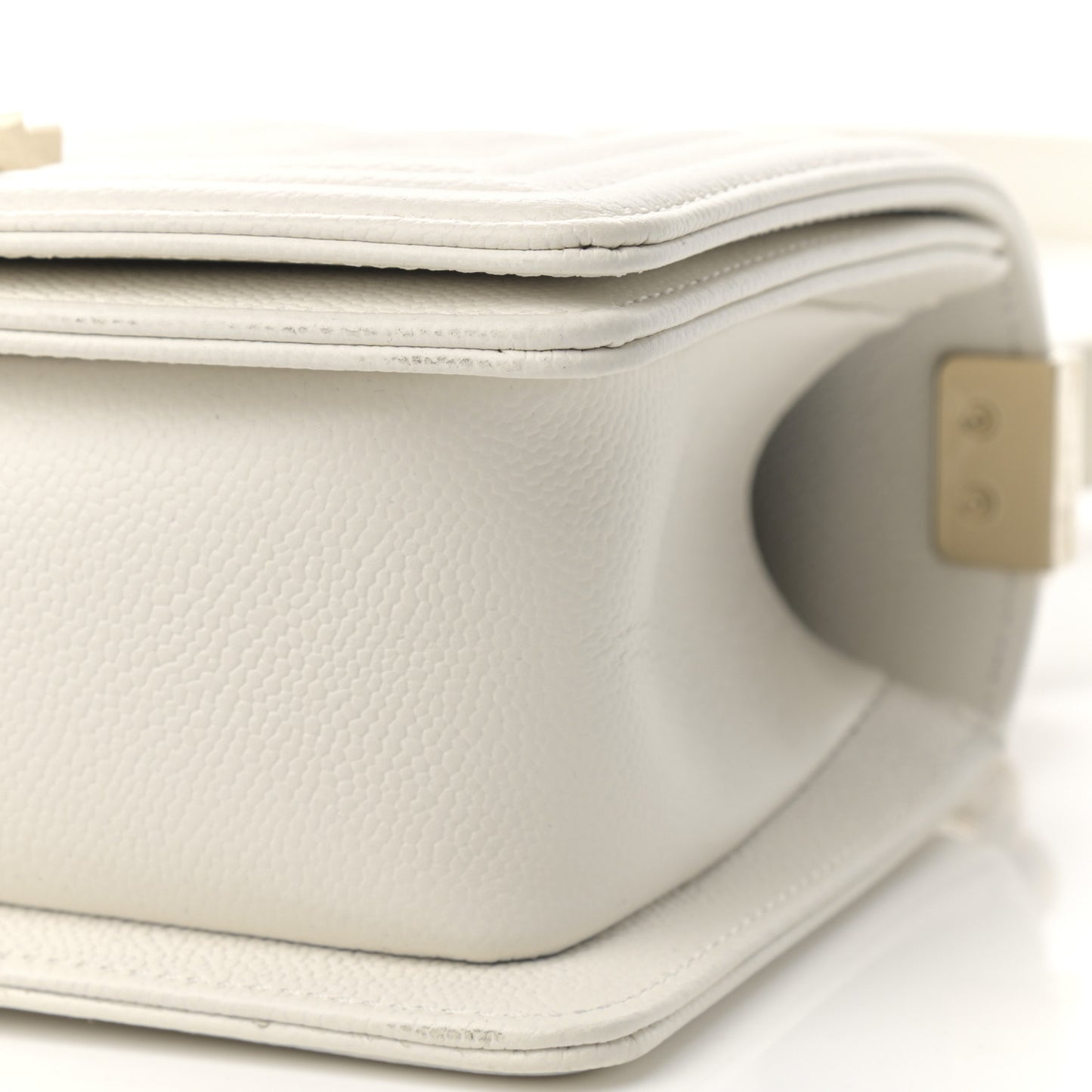 Caviar Quilted Small Boy Flap White