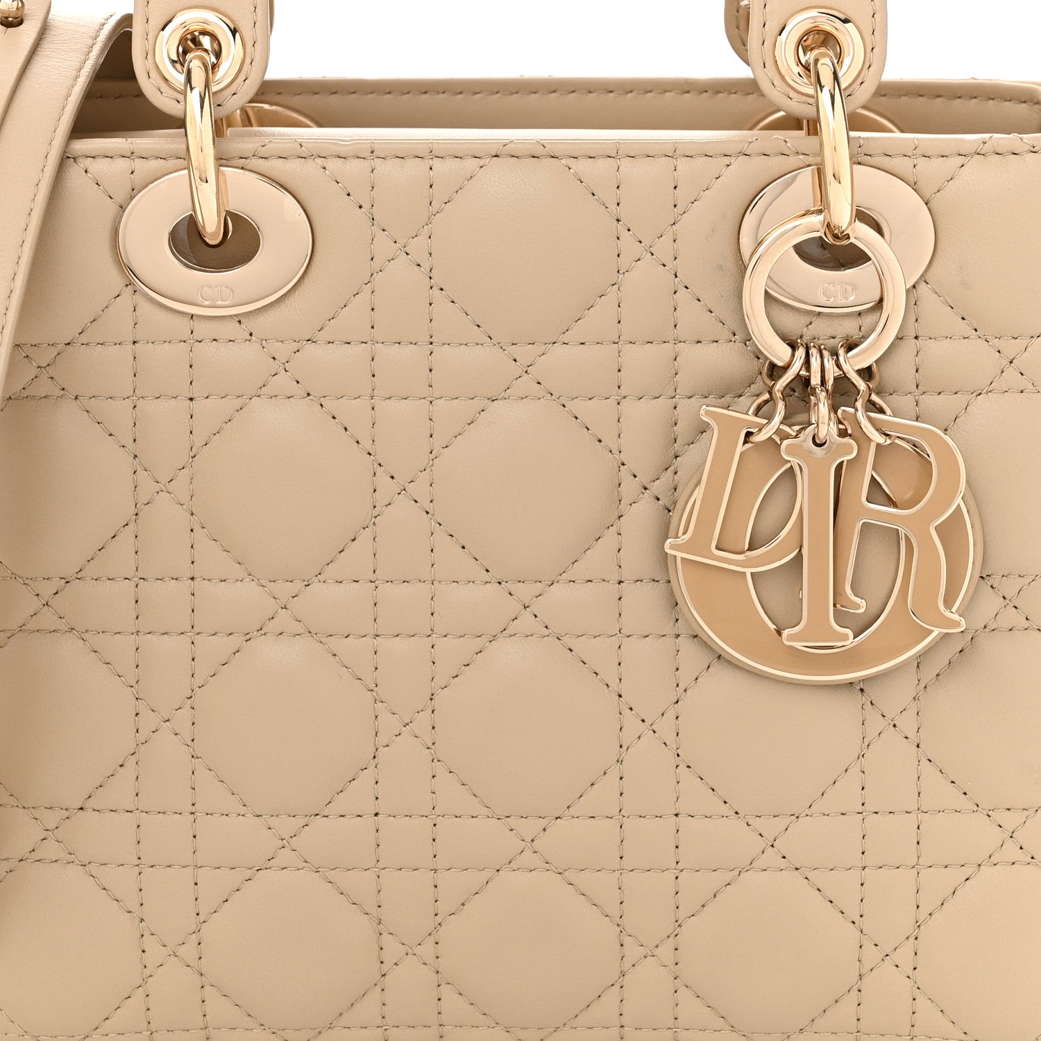 Christian Dior Lambskin Cannage Small My ABCDior Lady Dior Desert Taupe 8 of 11