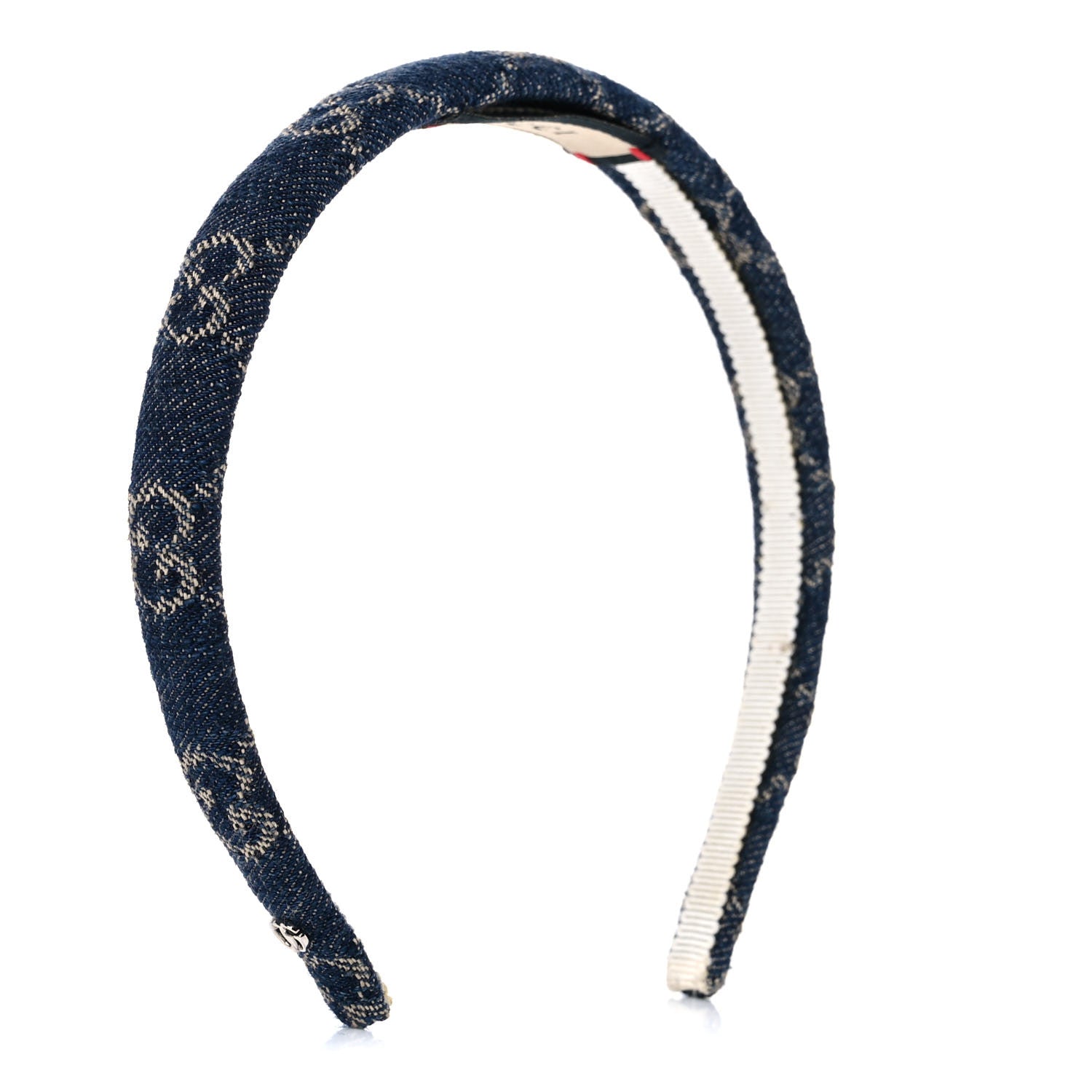 Gucci Denim Monogram Headband 2 of 9