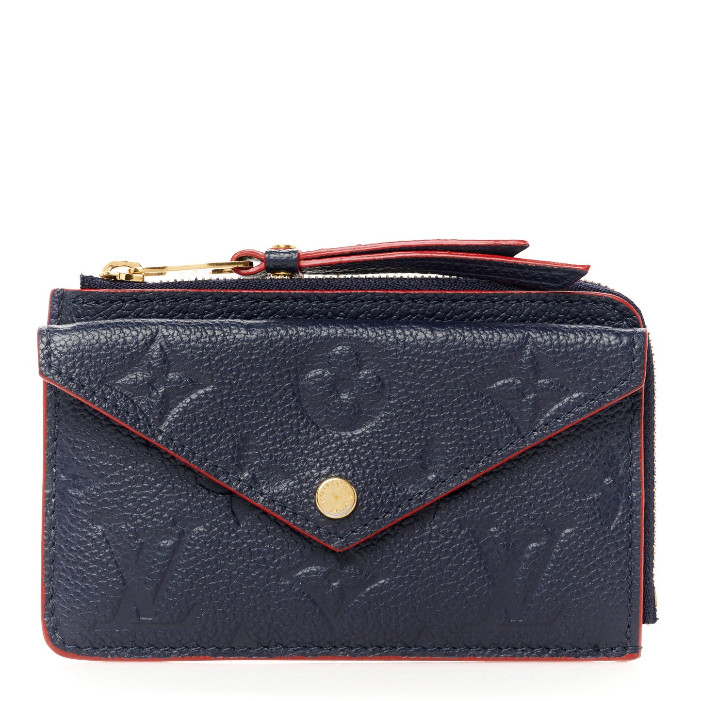 Empreinte Recto Verso Card Holder Marine Rouge