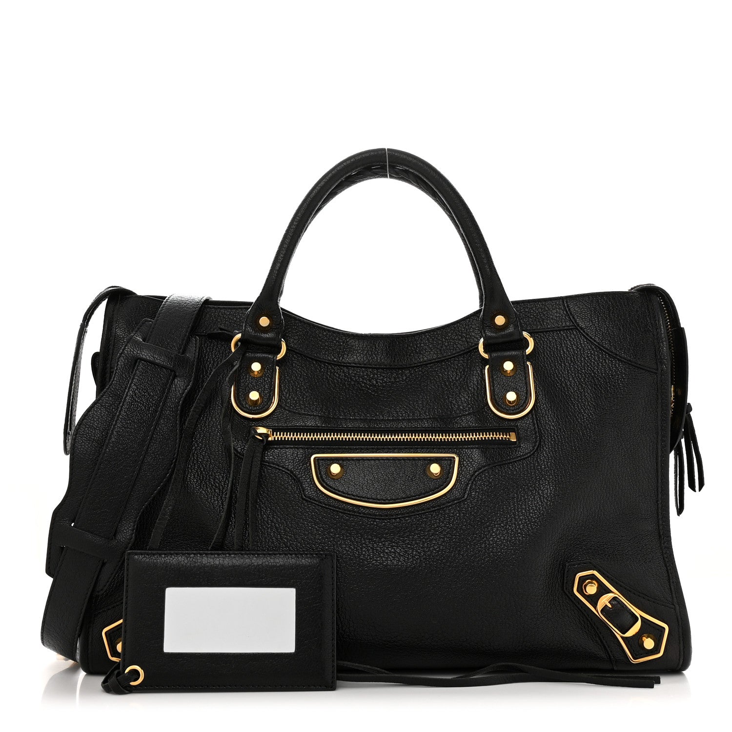 Balenciaga Chevre Gold Metallic Edge Hardware City Black 1 of 11