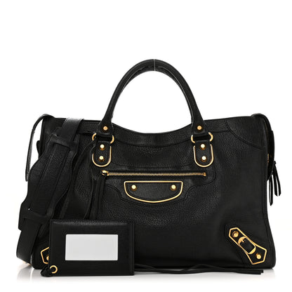 Balenciaga Chevre Gold Metallic Edge Hardware City Black 1 of 11
