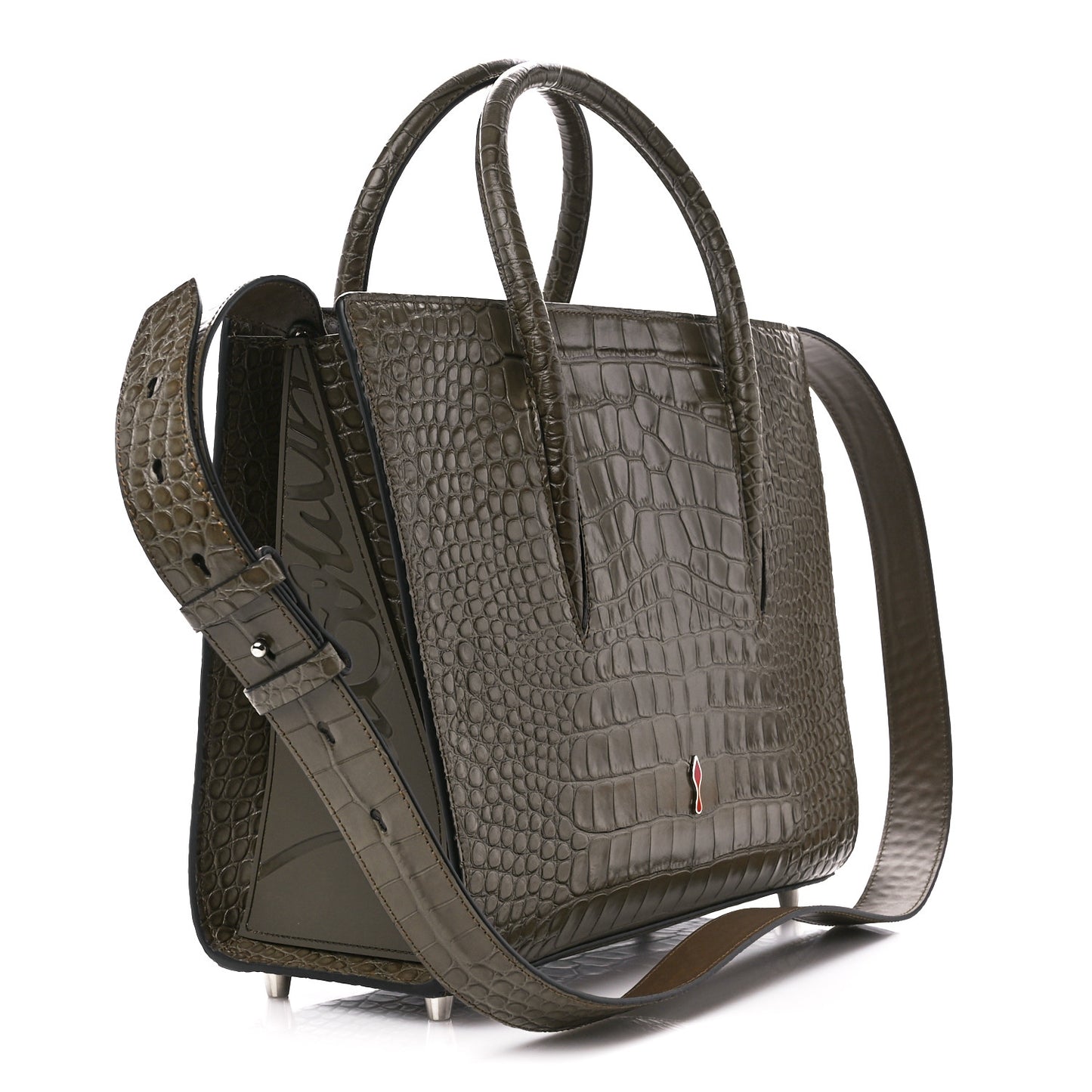 Calfskin Crocodile Embossed Medium Paloma Silex