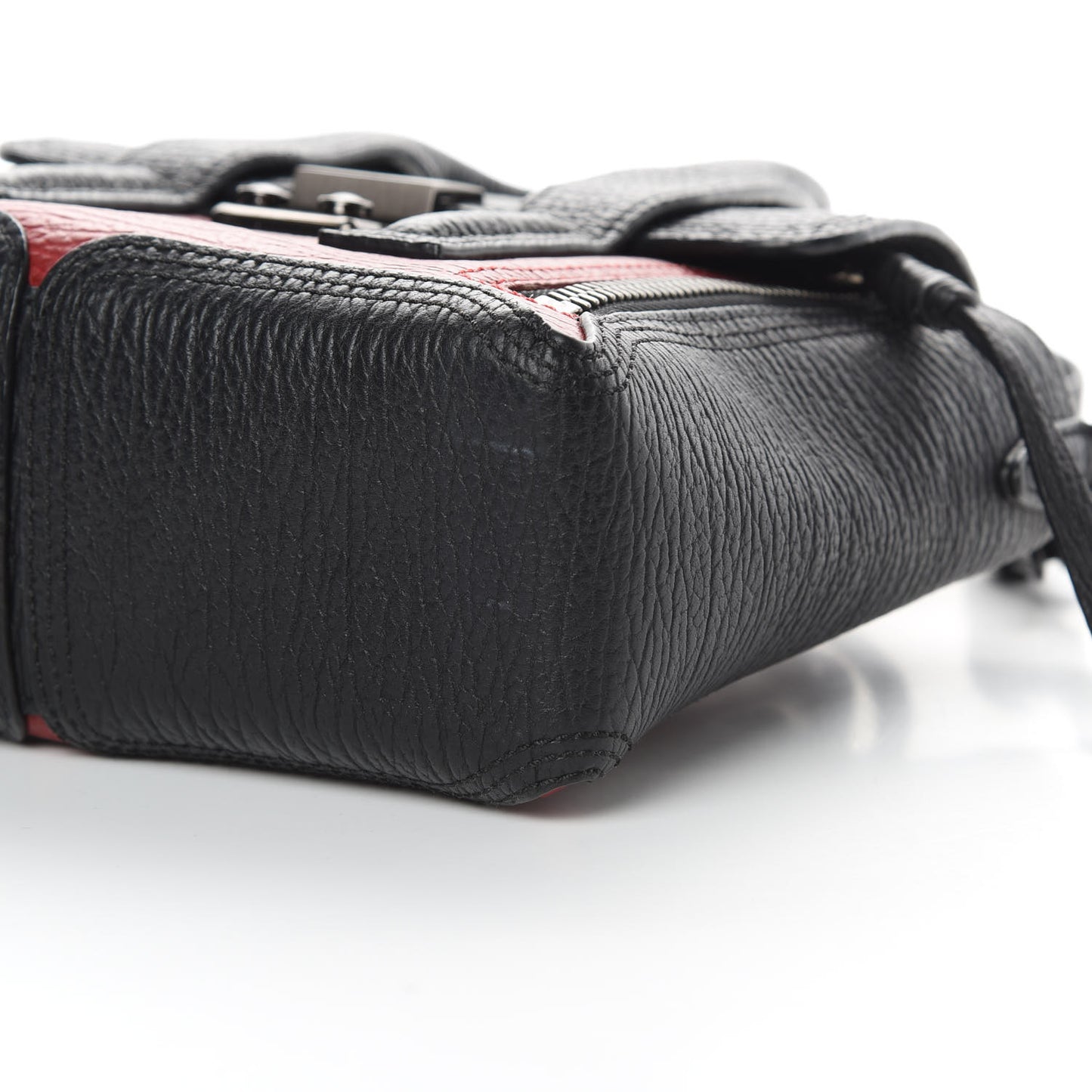 3.1 Textured Calfskin Mini Pashli Satchel Crimson Black