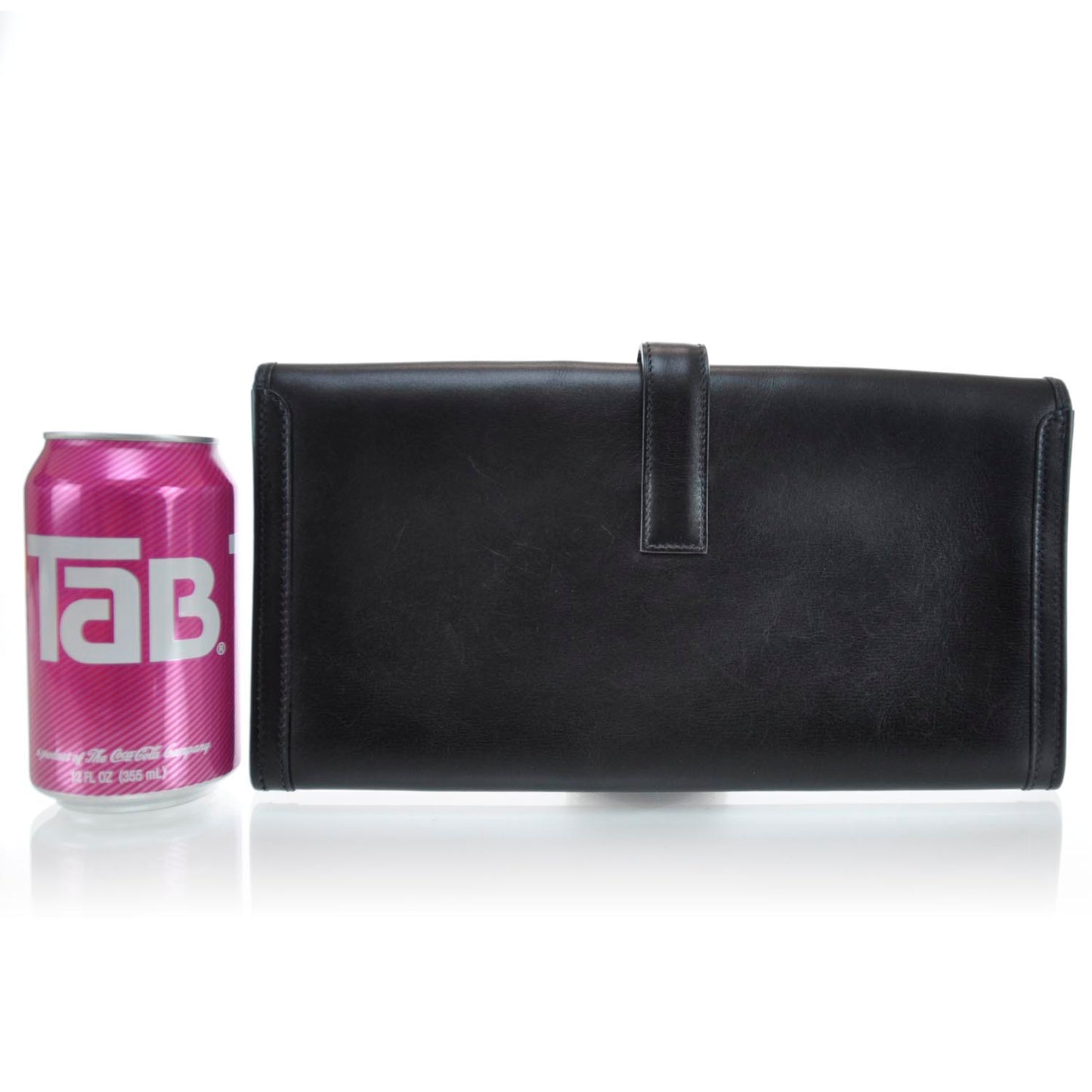 Box Leather Jige Clutch Black