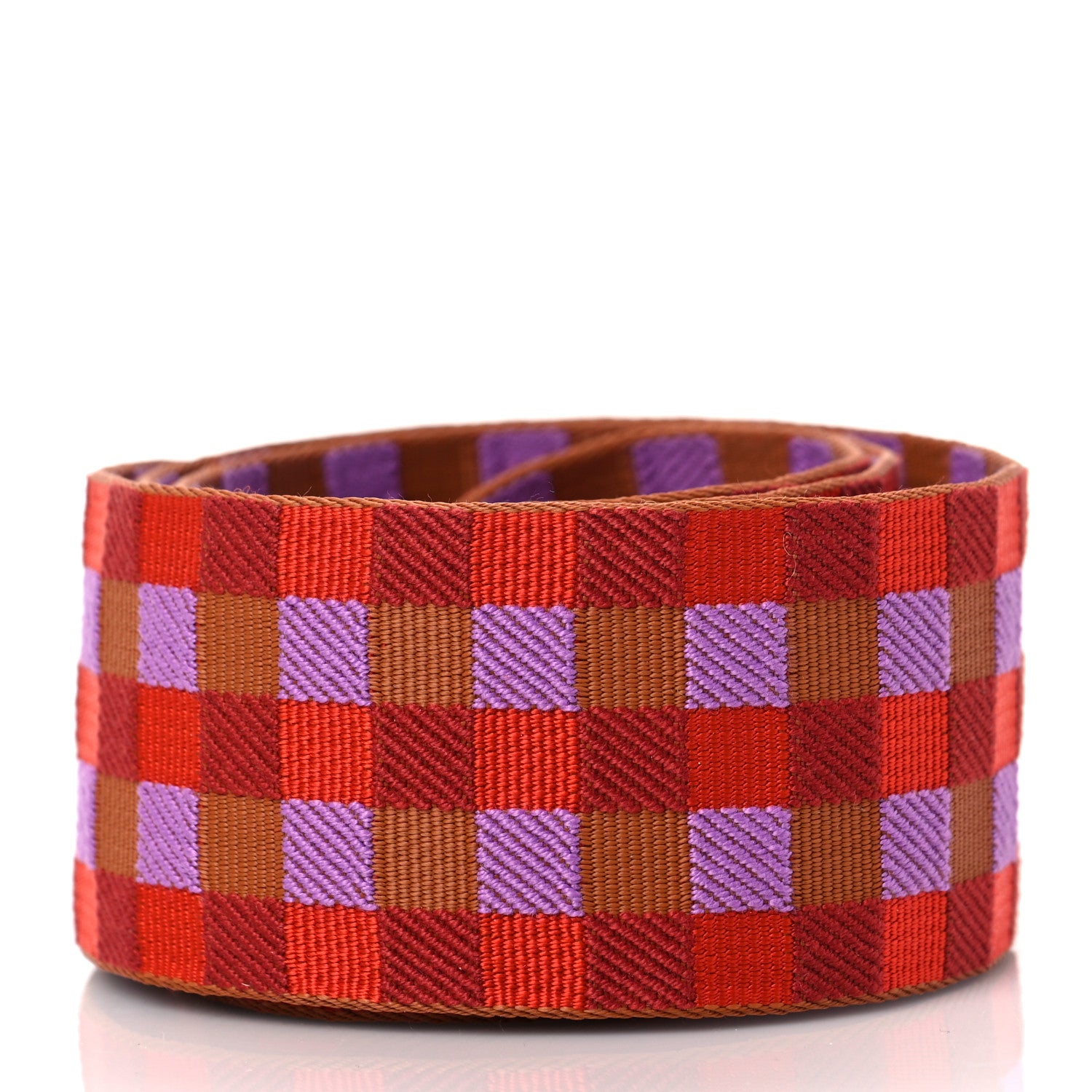 Hermes Toile Taurillon Clemence 50mm Maxi Quadrille Shoulder Strap Capucine Parme Rouge Duchess Gold 2 of 4