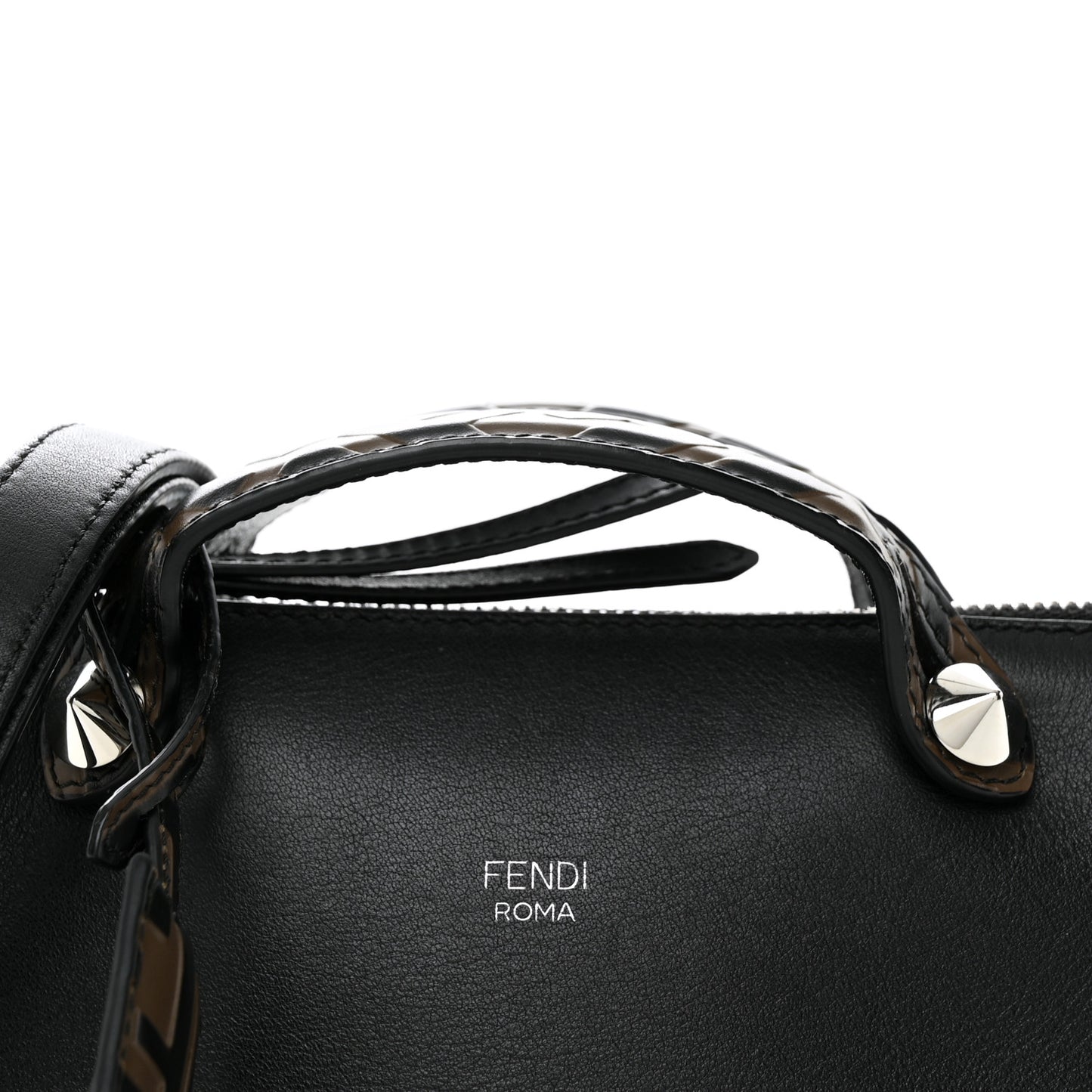 Vitello Dolce Bi-Color FF 1974 Embossed Mini By The Way Boston Bag Black Maya