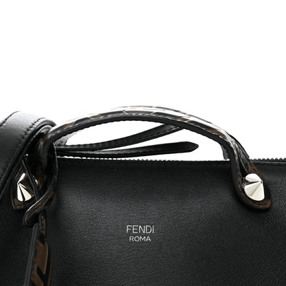 Fendi Vitello Dolce Bi-Color FF 1974 Embossed Mini By The Way Boston Bag Black Maya 8 of 11