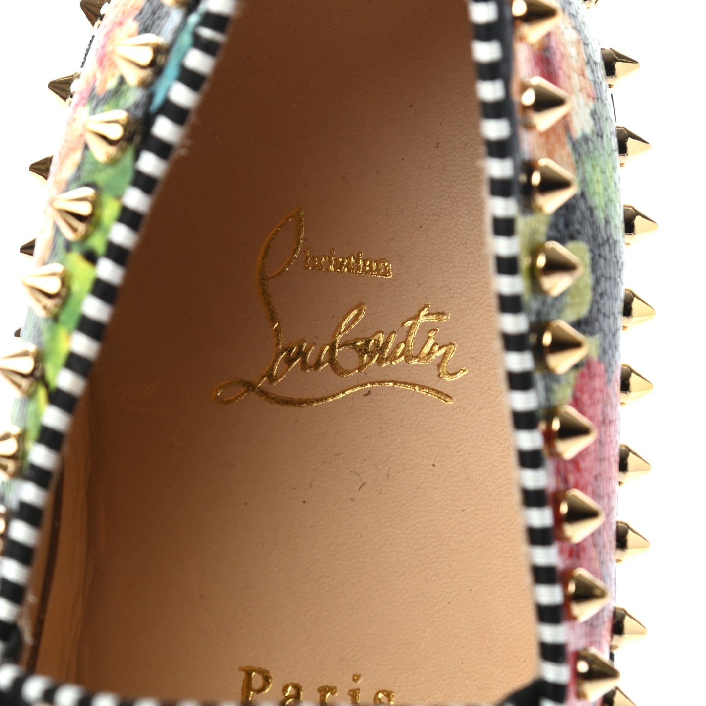 Crackled Calfskin Hawaii Print Mens Spikes Pik Boat Flats 40 Black