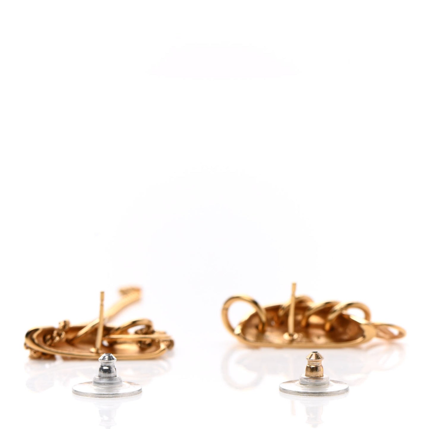 Brass Bionic Chain Earrings Gold