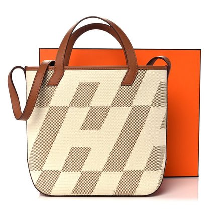 Hermes Swift Toile H Cabas H En Biais 27 Ecru Naturel Gold 10 of 10
