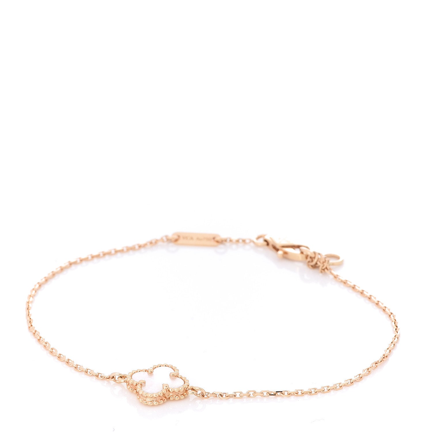 Van Cleef & Arpels 18K Yellow Gold Mother of Pearl Sweet Alhambra Bracelet 1 of 6
