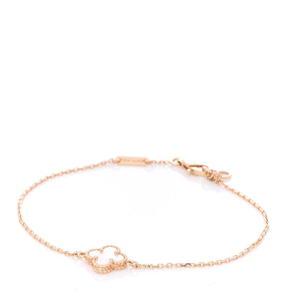 Van Cleef & Arpels 18K Yellow Gold Mother of Pearl Sweet Alhambra Bracelet 1 of 6