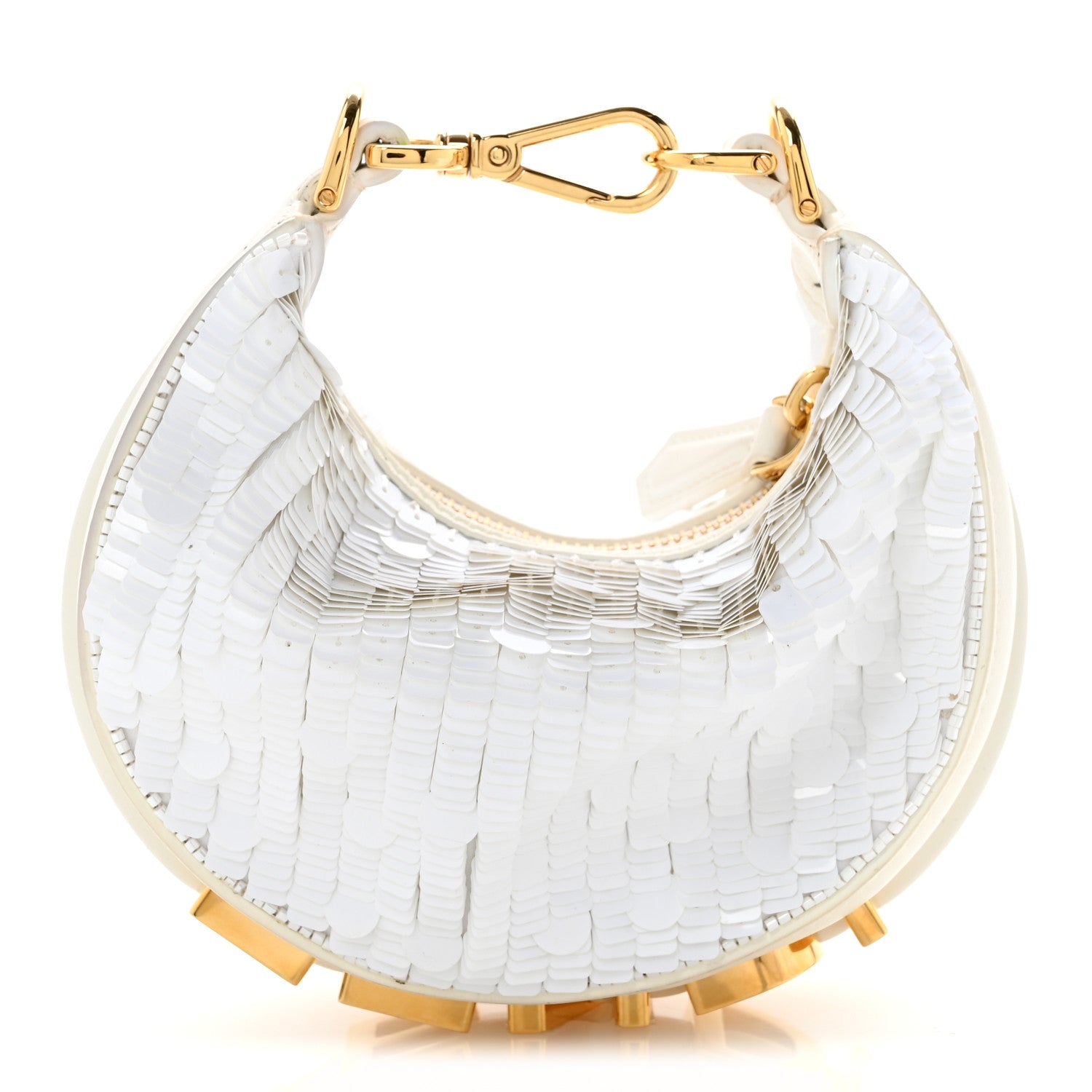 Fendi Sequin Paillettes Shiny Nappa Nano Fendigraphy Hobo Charm Ottico 1 of 14